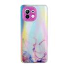 For Xiaomi Mi 11 Laser Marble Pattern Clear TPU Shockproof Protective Case(Pink) - 1