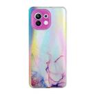 For Xiaomi Mi 11 Lite Laser Marble Pattern Clear TPU Shockproof Protective Case(Pink) - 1