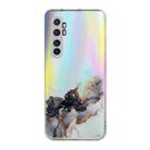 For Xiaomi Mi Note 10 Lite Laser Marble Pattern Clear TPU Shockproof Protective Case(Black) - 1