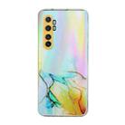 For Xiaomi Mi Note 10 Lite Laser Marble Pattern Clear TPU Shockproof Protective Case(Yellow) - 1