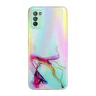 For Xiaomi Poco M3 Laser Marble Pattern Clear TPU Shockproof Protective Case(Green) - 1