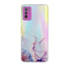 For Xiaomi Poco M3 Laser Marble Pattern Clear TPU Shockproof Protective Case(Pink) - 1