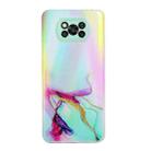 For Xiaomi Poco X3 / X3 Pro / X3 NFC Laser Marble Pattern Clear TPU Shockproof Protective Case(Green) - 1