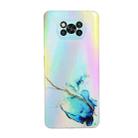 For Xiaomi Poco X3 / X3 Pro / X3 NFC Laser Marble Pattern Clear TPU Shockproof Protective Case(Blue) - 1