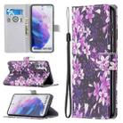 For Samsung Galaxy S21+ 5G Colored Drawing Pattern Horizontal Flip PU Leather Case with Holder & Card Slots & Wallet & Lanyard(Lily) - 1