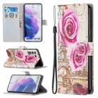 For Samsung Galaxy S21+ 5G Colored Drawing Pattern Horizontal Flip PU Leather Case with Holder & Card Slots & Wallet & Lanyard(Rose Tower) - 1