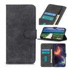 For Xiaomi Redmi Note 8 2021 KHAZNEH Retro Texture PU + TPU Horizontal Flip Leather Case with Holder & Card Slots & Wallet(Black) - 1