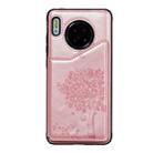 For Huawei Mate 30 Cat Tree Embossing Pattern Shockproof Protective Case with Card Slots & Photo Frame(Rose Gold) - 3
