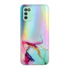 For Samsung Galaxy A02s Laser Marble Pattern Clear TPU Shockproof Protective Case(Green) - 1