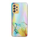 For Samsung Galaxy A72 5G / 4G Laser Marble Pattern Clear TPU Shockproof Protective Case(Yellow) - 1