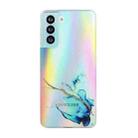 For Samsung Galaxy S21 5G Laser Marble Pattern Clear TPU Shockproof Protective Case(Blue) - 1