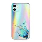 For iPhone 12 Laser Marble Pattern Clear TPU Shockproof Protective Case(Blue) - 1