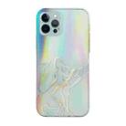 For iPhone 12 Pro Laser Marble Pattern Clear TPU Shockproof Protective Case(Gray) - 1