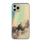 For iPhone 11 Pro Laser Marble Pattern Clear TPU Shockproof Protective Case (Black) - 1