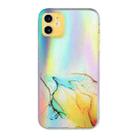 For iPhone 11 Laser Marble Pattern Clear TPU Shockproof Protective Case (Yellow) - 1