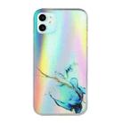 For iPhone 11 Laser Marble Pattern Clear TPU Shockproof Protective Case (Blue) - 1