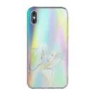 For iPhone X / XS Laser Marble Pattern Clear TPU Shockproof Protective Case(Gray) - 1