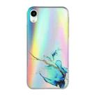 For iPhone XR Laser Marble Pattern Clear TPU Shockproof Protective Case(Blue) - 1