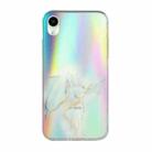 For iPhone XR Laser Marble Pattern Clear TPU Shockproof Protective Case(Gray) - 1