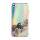 For iPhone SE 2022 / SE 2020 / 8 / 7 Laser Marble Pattern Clear TPU Shockproof Protective Case(Black) - 1