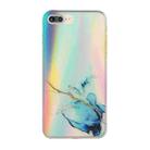 Laser Marble Pattern Clear TPU Shockproof Protective Case For iPhone 8 Plus / 7 Plus(Blue) - 1