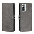 For Xiaomi Redmi Note 10 Pro Stitching Style 2-Color Cow Texture Horizontal Flip PU Leather Case with Holder & Card Slot & Lanyard(Gray) - 1