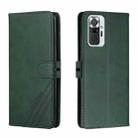 For Xiaomi Redmi Note 10 Pro Stitching Style 2-Color Cow Texture Horizontal Flip PU Leather Case with Holder & Card Slot & Lanyard(Green) - 1