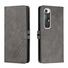 For Xiaomi Mi 10S Stitching Style 2-Color Cow Texture Horizontal Flip PU Leather Case with Holder & Card Slot & Lanyard(Gray) - 1