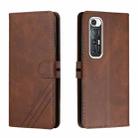 For Xiaomi Mi 10S Stitching Style 2-Color Cow Texture Horizontal Flip PU Leather Case with Holder & Card Slot & Lanyard(Brown) - 1