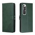 For Xiaomi Mi 10S Stitching Style 2-Color Cow Texture Horizontal Flip PU Leather Case with Holder & Card Slot & Lanyard(Green) - 1