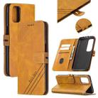 For Xiaomi Mi 10T Pro 5G Stitching Style 2-Color Cow Texture Horizontal Flip PU Leather Case with Holder & Card Slot & Lanyard(Yellow) - 1