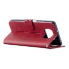 For Xiaomi Poco X3 NFC Stitching Style 2-Color Cow Texture Horizontal Flip PU Leather Case with Holder & Card Slot & Lanyard(Red) - 6