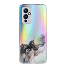 For OnePlus 9 Laser Marble Pattern Clear TPU Shockproof Protective Case(Black) - 1