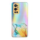 For OnePlus 9 Pro Laser Marble Pattern Clear TPU Shockproof Protective Case(Yellow) - 1