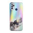 For OnePlus Nord N100 Laser Marble Pattern Clear TPU Shockproof Protective Case(Black) - 1