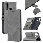 For Huawei P smart 2020 Stitching Style 2-Color Cow Texture Horizontal Flip PU Leather Case with Holder & Card Slot & Lanyard(Gray) - 1