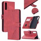 For Huawei P Smart S / Y8p Stitching Style 2-Color Cow Texture Horizontal Flip PU Leather Case with Holder & Card Slot & Lanyard(Red) - 1