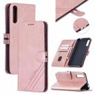 For Huawei P Smart S / Y8p Stitching Style 2-Color Cow Texture Horizontal Flip PU Leather Case with Holder & Card Slot & Lanyard(Rose Gold) - 1