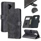 For Huawei Mate 30 Lite Stitching Style 2-Color Cow Texture Horizontal Flip PU Leather Case with Holder & Card Slot & Lanyard(Black) - 1