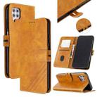 For Huawei P40 lite / nova 7i Stitching Style 2-Color Cow Texture Horizontal Flip PU Leather Case with Holder & Card Slot & Lanyard(Yellow) - 1