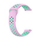 For Huawei Watch 3 / 3 Pro 22mm Two-color Silicone Watch Band(Pink Mint Green) - 1