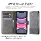 For iPhone 11 Pro Max MUXMA MX102 Horizontal Flip Canvas Leather Case with Stand & Card Slot & Wallet Function(Grey) - 3