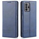 For Xiaomi Redmi Note 10 Pro 5G AZNS Magnetic Calf Texture Horizontal Flip Leather Case with Card Slots & Holder & Wallet(Dark Blue) - 1
