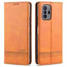 For Xiaomi Redmi Note 10 Pro 5G AZNS Magnetic Calf Texture Horizontal Flip Leather Case with Card Slots & Holder & Wallet(Light Brown) - 1