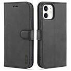 For iPhone 12 / 12 Pro AZNS Skin Feel Calf Texture Horizontal Flip Leather Case with Card Slots & Holder & Wallet(Black) - 1
