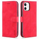 For iPhone 12 mini AZNS Skin Feel Calf Texture Horizontal Flip Leather Case with Card Slots & Holder & Wallet(Red) - 1