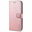 For iPhone 12 mini AZNS Skin Feel Calf Texture Horizontal Flip Leather Case with Card Slots & Holder & Wallet(Rose Gold) - 1