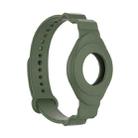 Armor Silicone Strap Watchband for Apple Airtag, Size: One Size(Dark Green) - 1