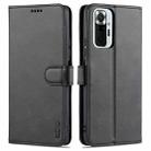 For Xiaomi Redmi Note 10 Pro Max AZNS Skin Feel Calf Texture Horizontal Flip Leather Case with Card Slots & Holder & Wallet(Black) - 1