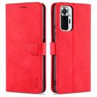 For Xiaomi Redmi Note 10 Pro Max AZNS Skin Feel Calf Texture Horizontal Flip Leather Case with Card Slots & Holder & Wallet(Red) - 1